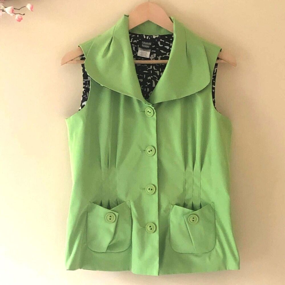 Sharon Young Top Sleeveless Green size S